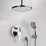 Remer SFH40 Chrome Shower System with Rain Ceiling Shower Head and Hand Shower